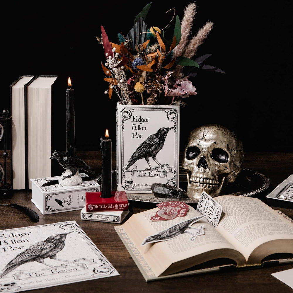 Steel Mill & Co. Ceramic Tapered Candle Holder Set of 2, The Raven
