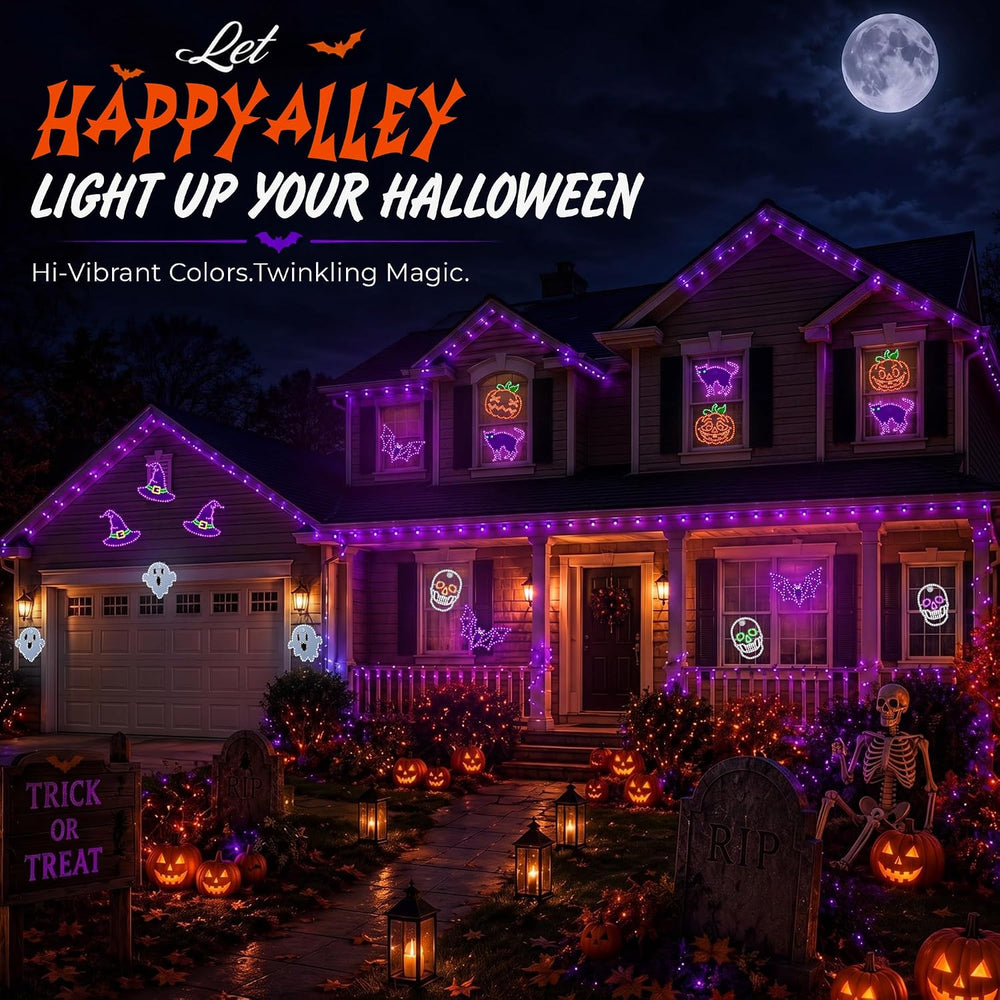 3 Pack 10" Halloween Classics Twinkling LED Pumpkins, Hi-Vibrant Aluminu...