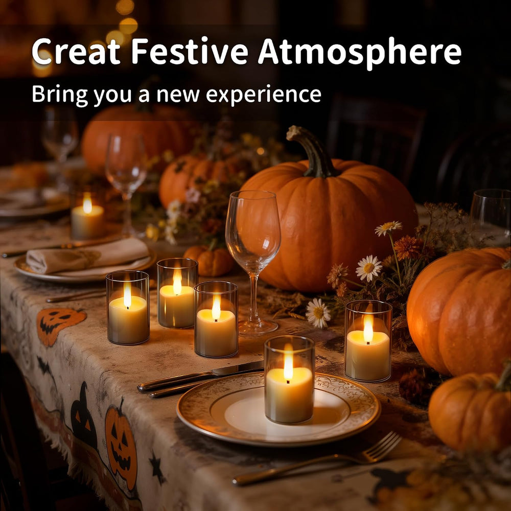 Small Rechargeable Flameless Tea Lights Candles with Timer Remote