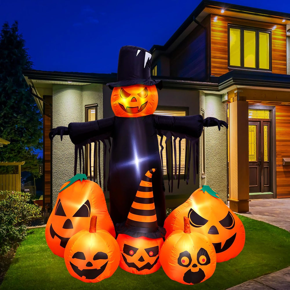 Max Fun 7FT Halloween Inflatables Pumpkin Decorations with LED Build-in Hallo...