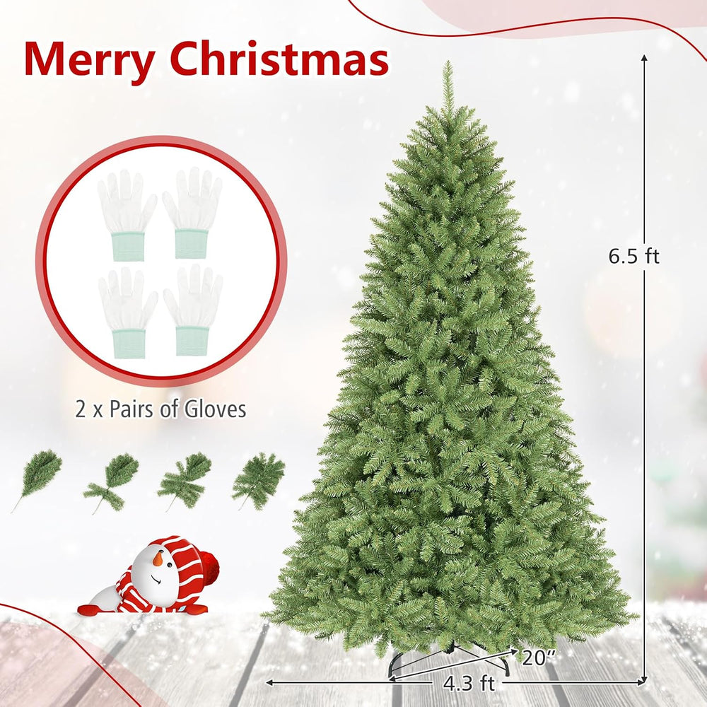 Goplus 6.5 ft Artificial Christmas Tree with 1838 Lush PVC Branch Tips