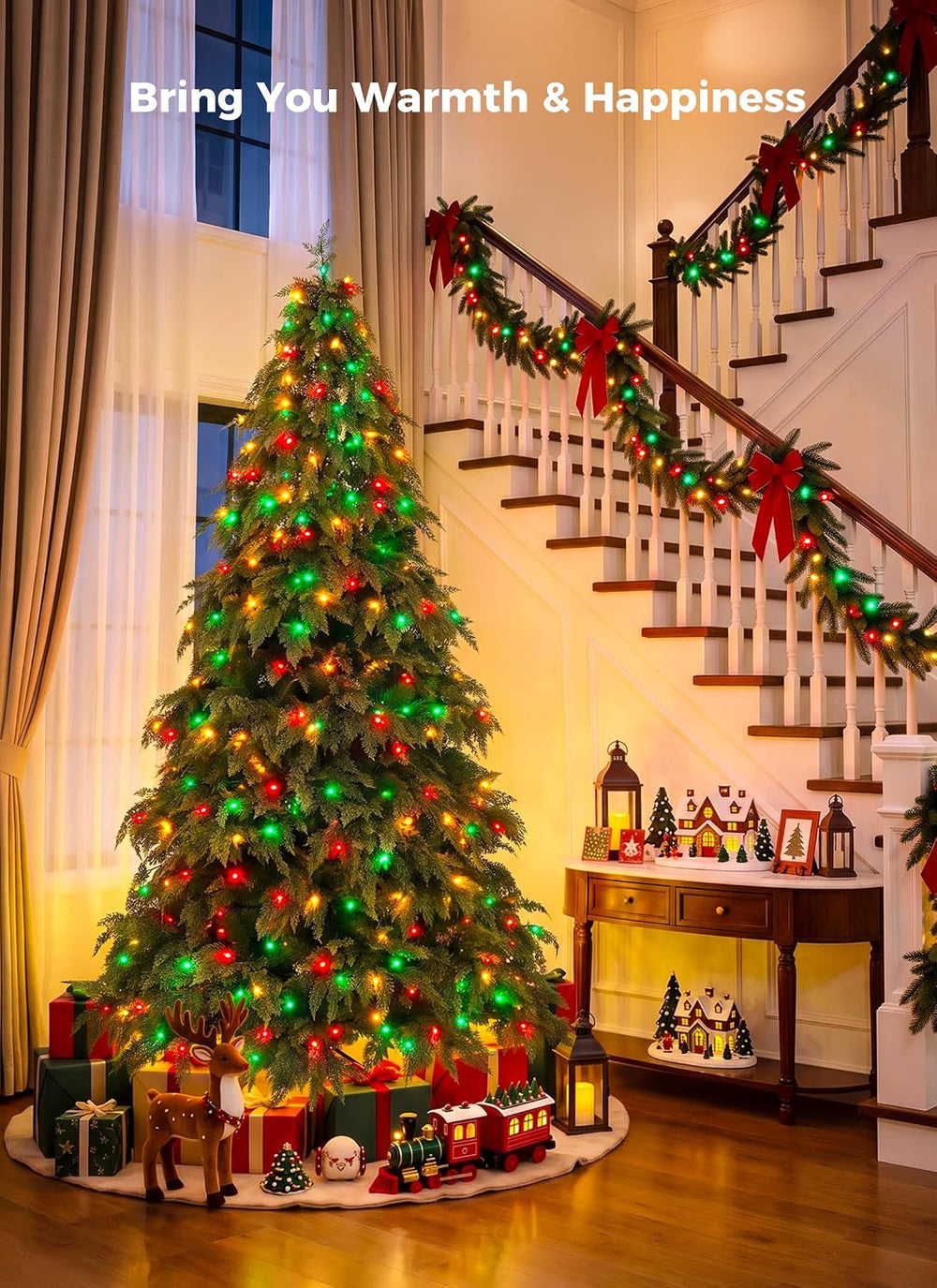 Brightown 7.5FT Smart Prelit Christmas Tree, 400 RGB LED, 1982 Branch Tips