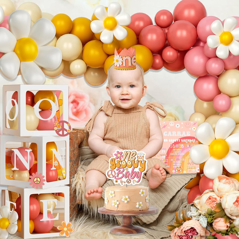 Party Inspo Groovy One Birthday Decorations Girl - First Birthday Decorations...