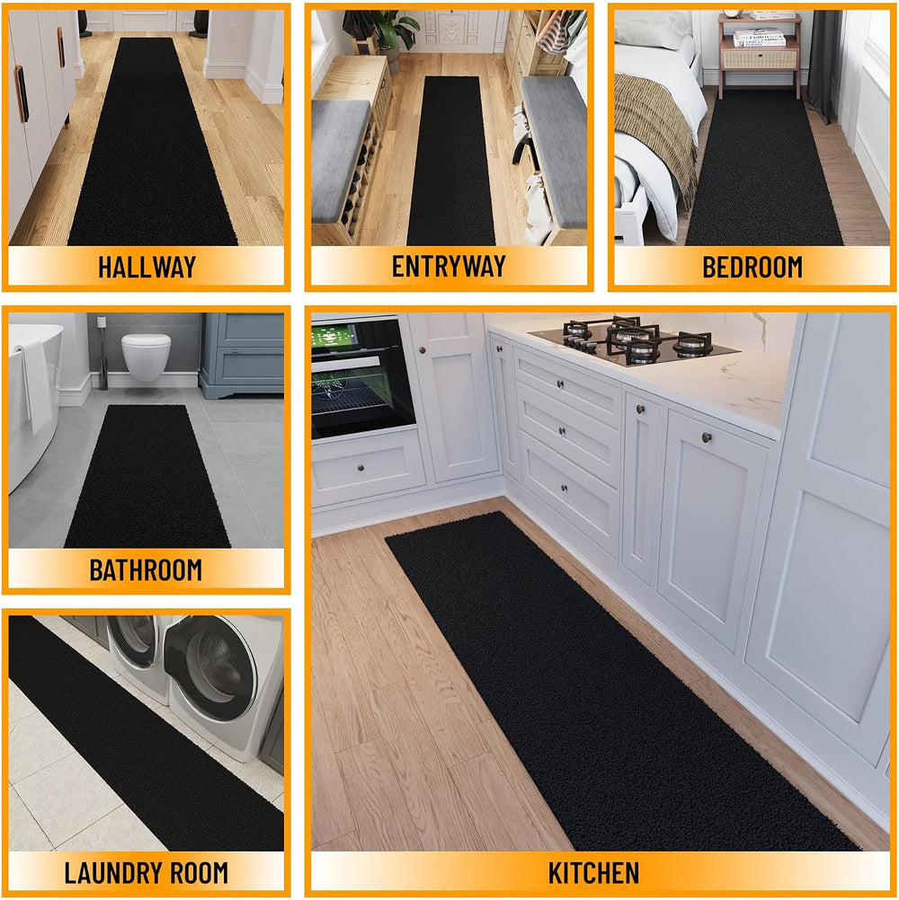 Ottomanson Long Shag Runner Rug 2' x 18', Fluffy Extra Long Hallway R...
