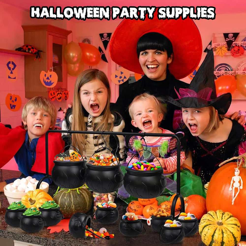 Cauldron Halloween Decor, 12 Pcs Hanging Witches Cauldron Serving Set Bowls