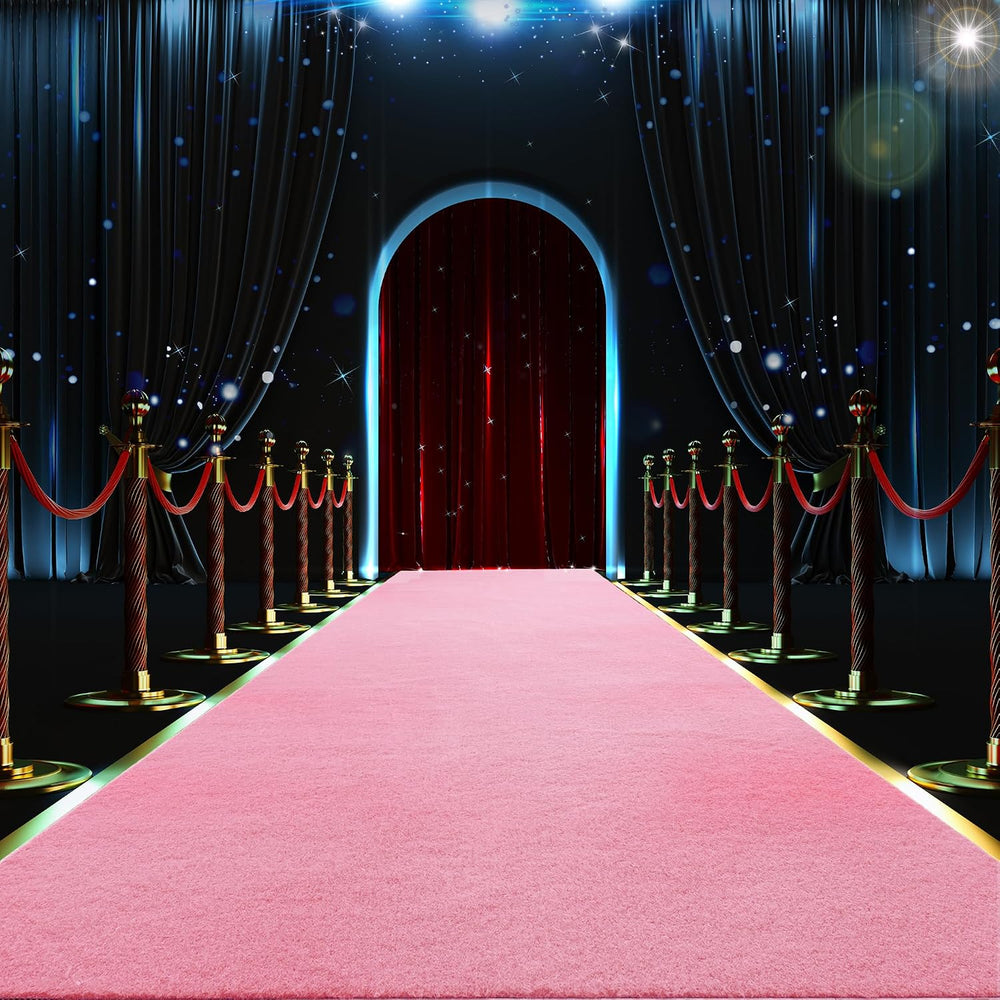 HOMBYS 450 GSM Extra Thick 3x10 ft Pink Carpet Runner for Partys & Events