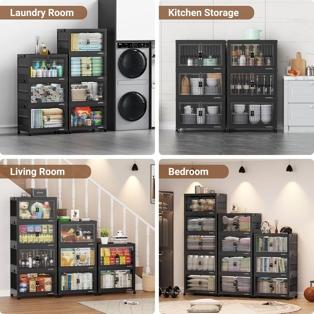 BROVIEW 400Qt Stackable Storage Bins with Lid, Extra Large Closet Organizer C...