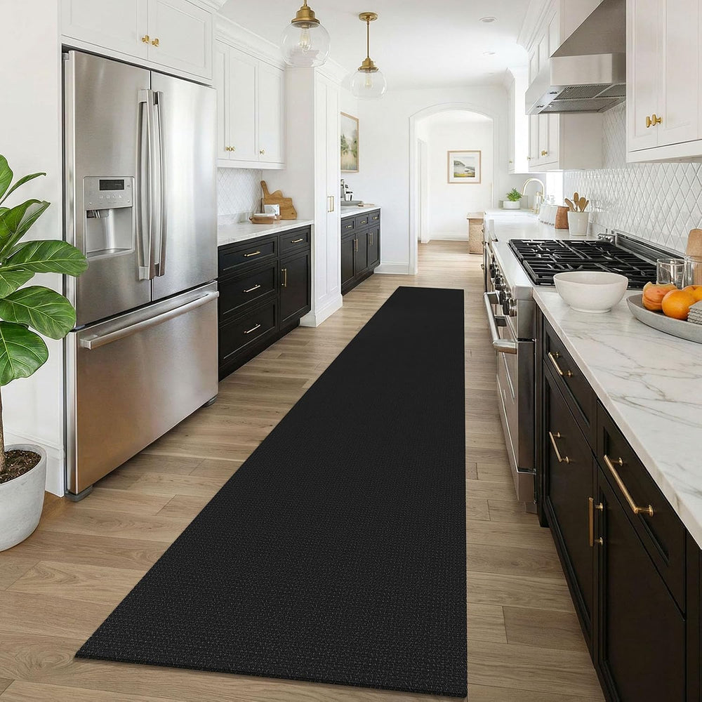 KOZYFLY Black 2.5'x16' Runners Rugs for Hallway, Extra Long Washable ...