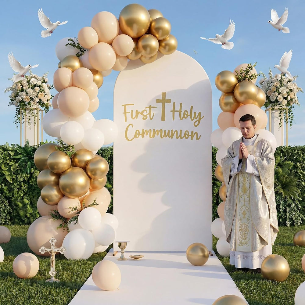 Gilprop 125 Pcs 7.2ft Holy Communion Baptism, Elastic Polyester