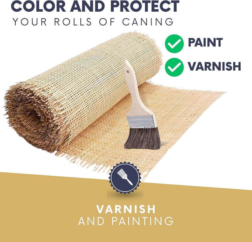 Natural Rattan Cane Webbing Roll โ Prewoven Wicker Sheet for Furniture Repair...