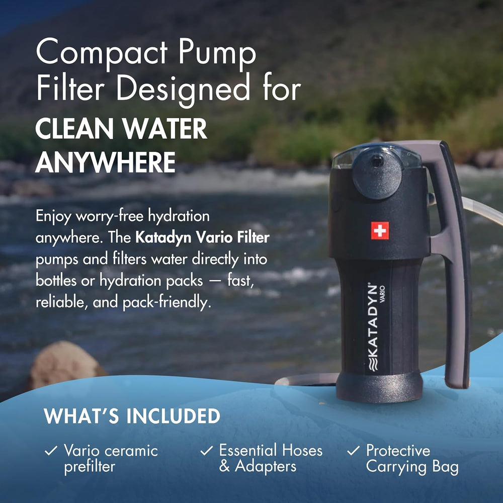 Katadyn Vario Dual Mode Hand Pump Continuous Water Filter for Backcountry