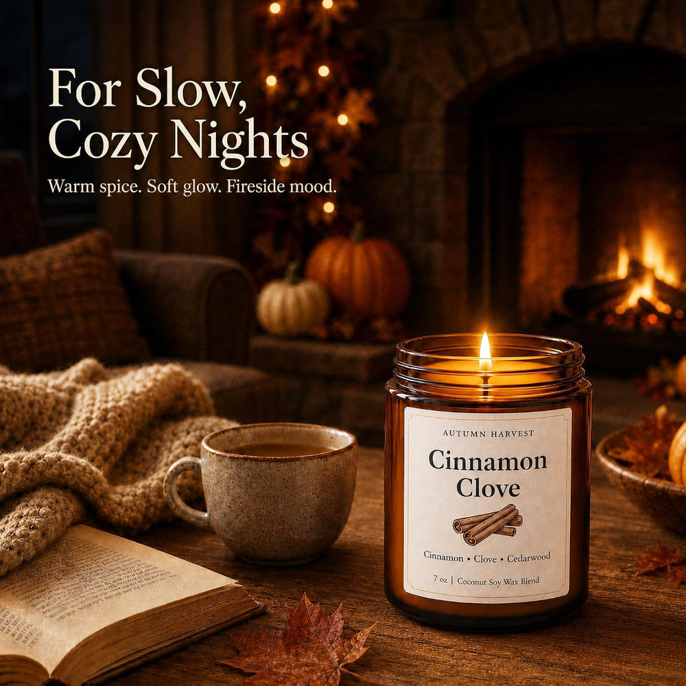 Fall Scented Candle Set of 6, 7 oz Soy Candles for Home, Autumn Gift Set