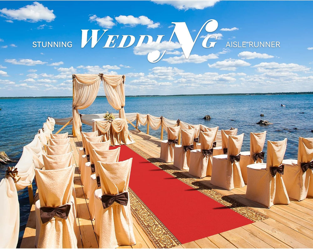EZLucky Red Carpet Runner for Party, 2.6X30 ft, 130 GSM Felt Non-Woven Fabric...