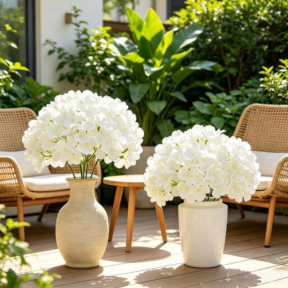 100pcs Hydrangea Artificial Flowers Bulk Heads with Stems Fade-Resistant Reus...