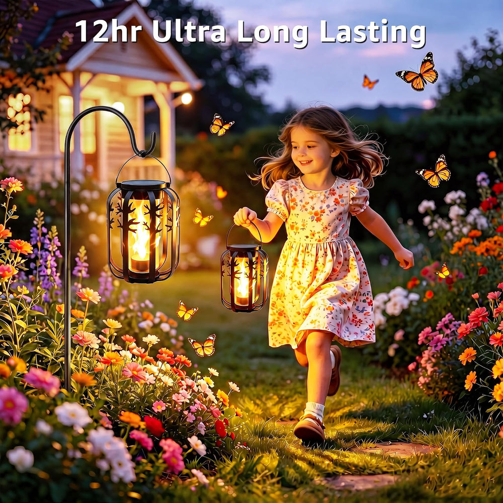 Halloween Solar Lanterns Outdoor 4Packs 4 Lighting Modes USB-C Rechargeable
