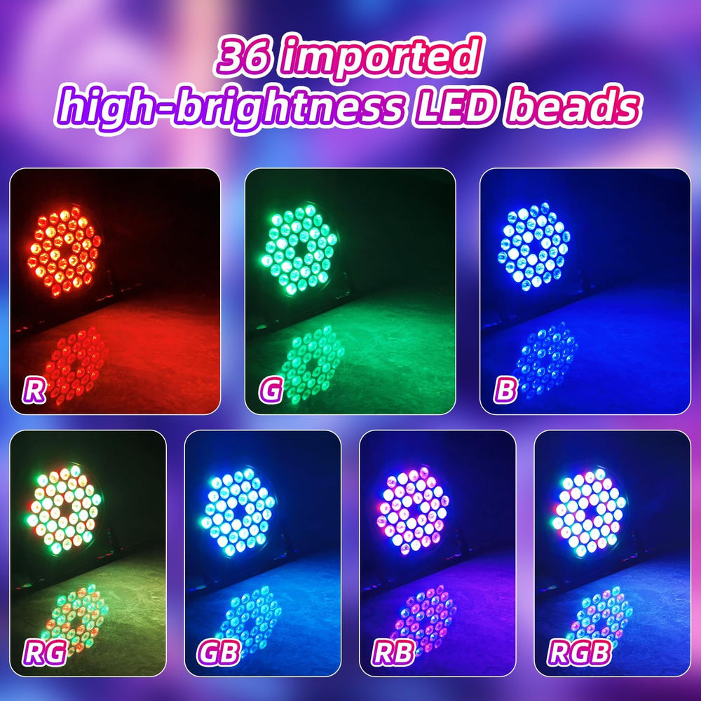 2-Packs 36LED Par Lights DJ Stage Light RGB