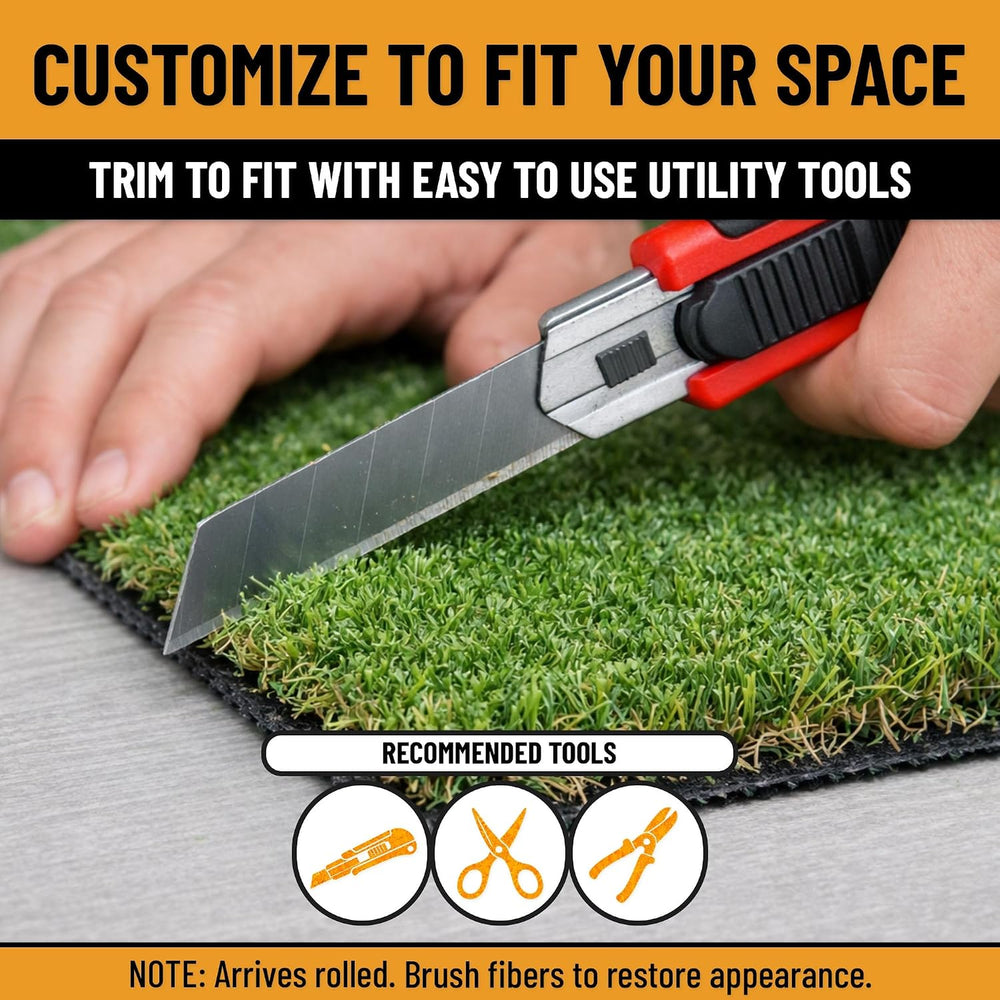 Ottomanson Artificial Grass Runner Natural 31" x 32'