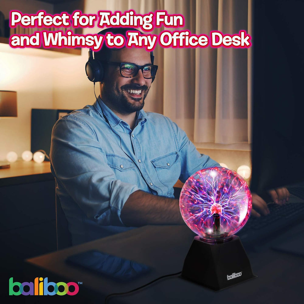 BALIBOO 6" Plasma Ball Light – 12V Power Adapter Plug Plasma Globe Lamp