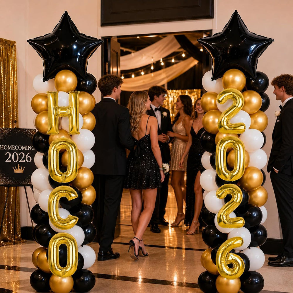 2 Sets Homecoming 2026 Balloon Column Stand Party Decorations Kits with Ballo...