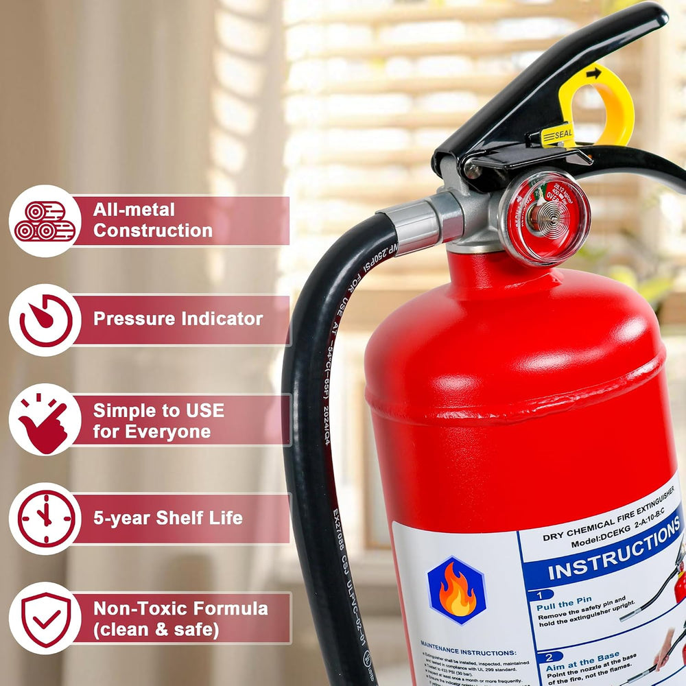 ABC Dry Chemical Fire Extinguishers, 5 lb 2a10bc Fire Extinguisher for Home, ...