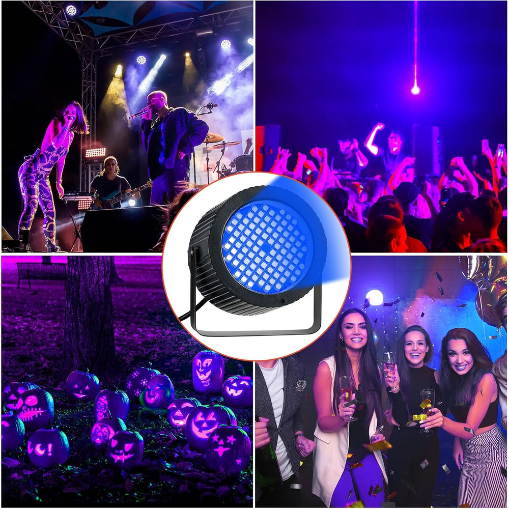 Funtery 4 Pcs Strobe Lights 88 LEDs Sound Activated Stage DJ,Blue