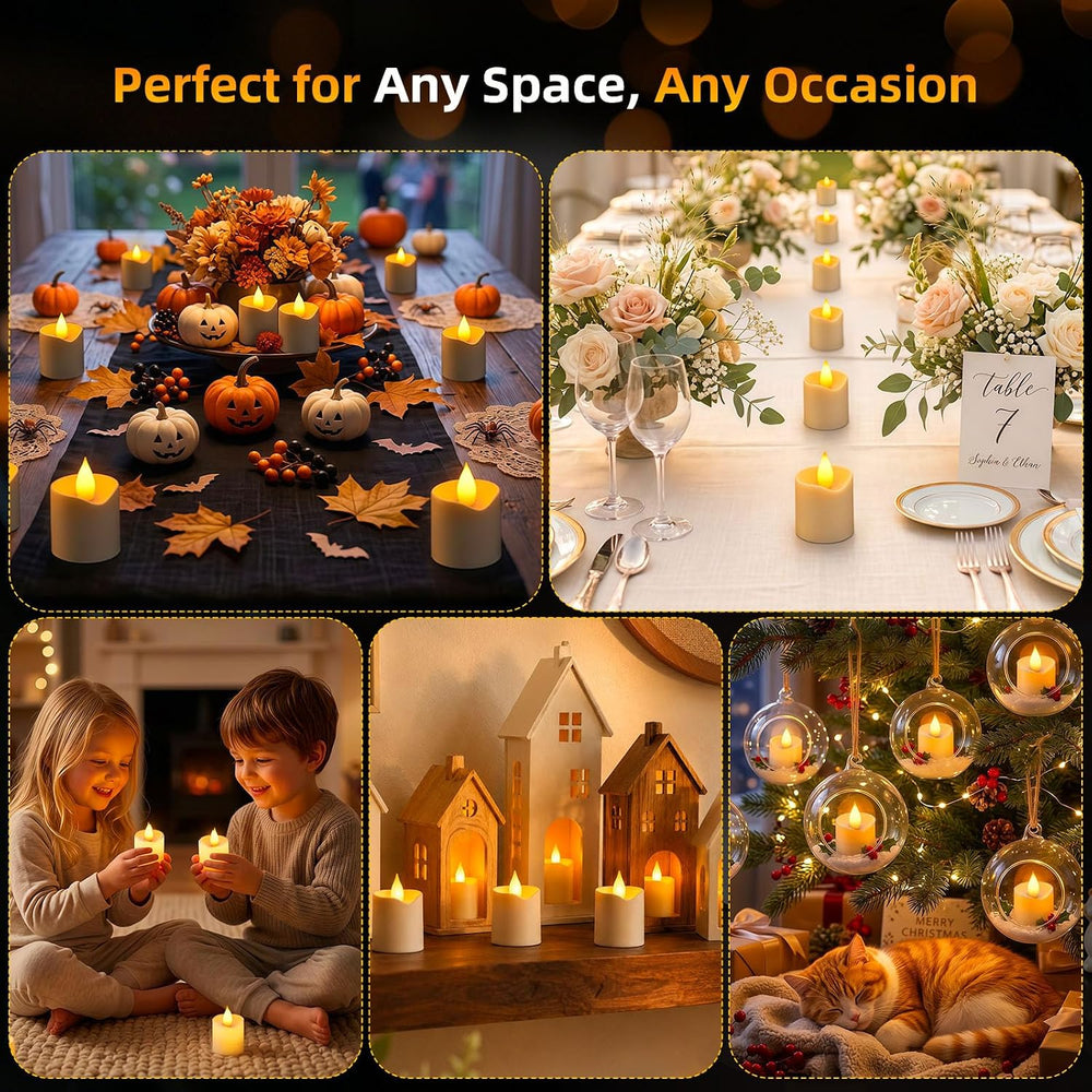 Rechargeable Tea Lights Candles, 12 Pack Flameless Candles with Remote