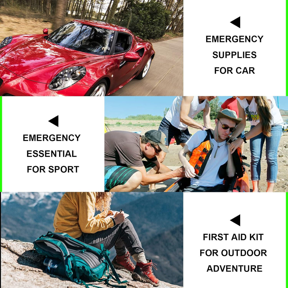 First Aid Kit 300PCS Car Home Camping Essentials Green 1st Aid