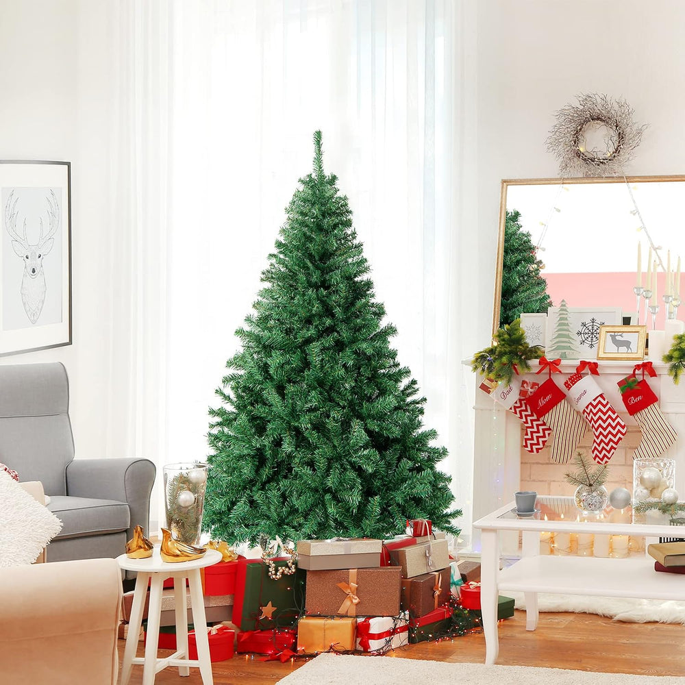Goplus 6ft Artificial Christmas Tree with 1000 Branch Tips, Hinged