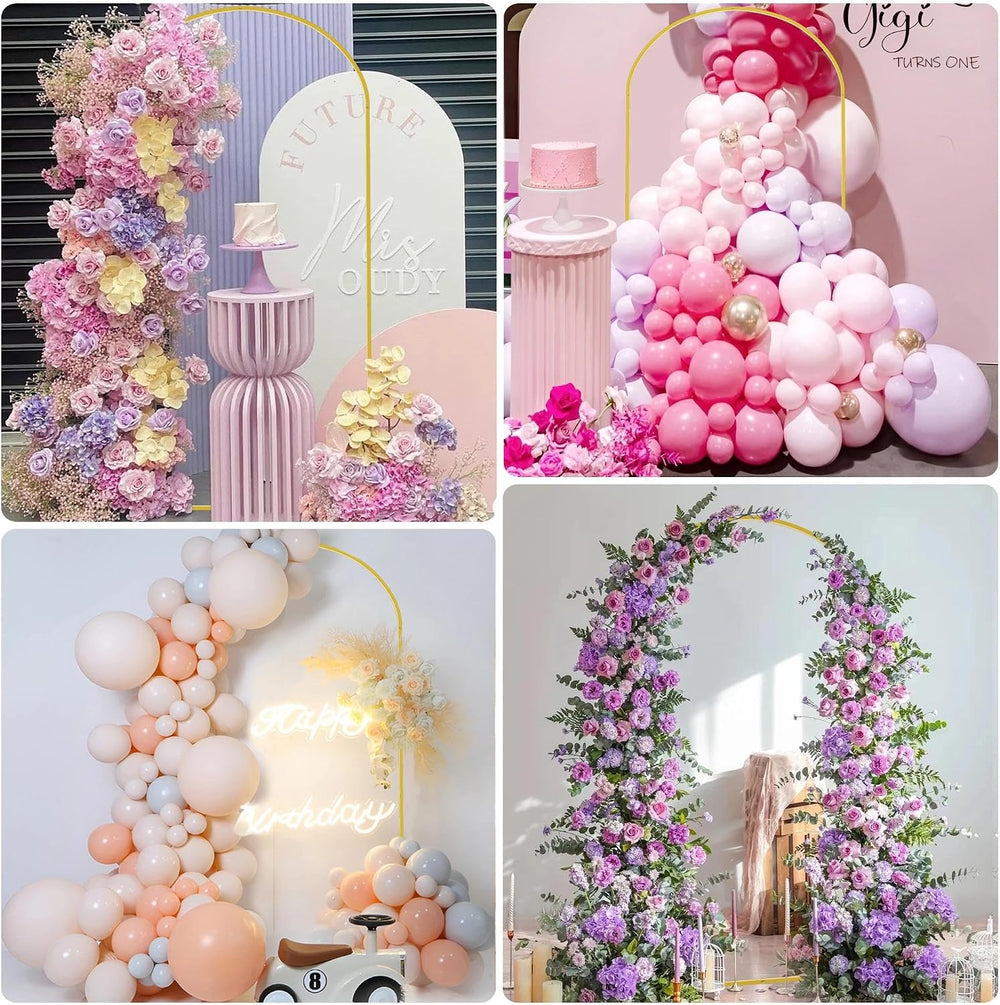 7.2FT Arch Backdrop Stand and Cover Set,Arch Stand with Ivory Cover