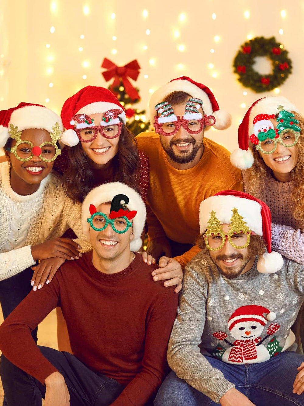 100 Pcs Christmas Glasses, Christmas Glasses for Adults, Christmas Accessorie...