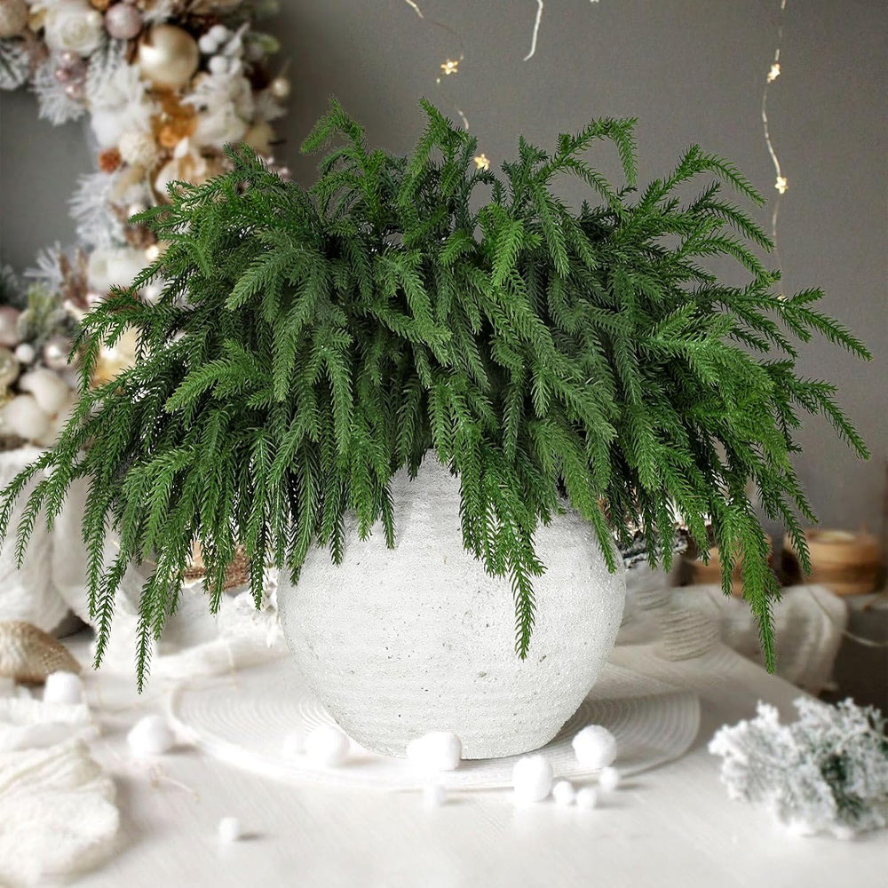 LZNPA 24 Pcs Realistic Christmas Pine Branches Natural Droopy Soft Bendable