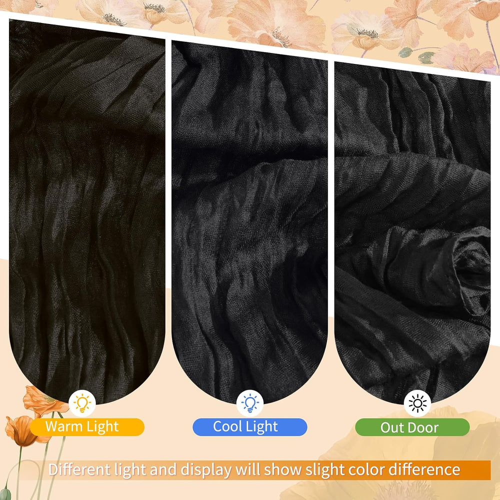 30 Pack Black Cheesecloth Table Runner 17x108 Inches Boho Home Decor
