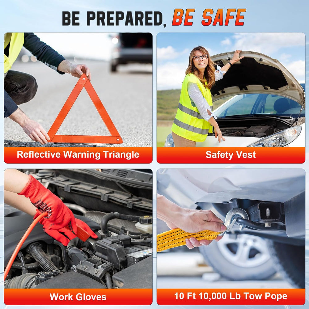 Roadside Emergency car kit for Vehicles, Car First Aid Emergency kit with Por...