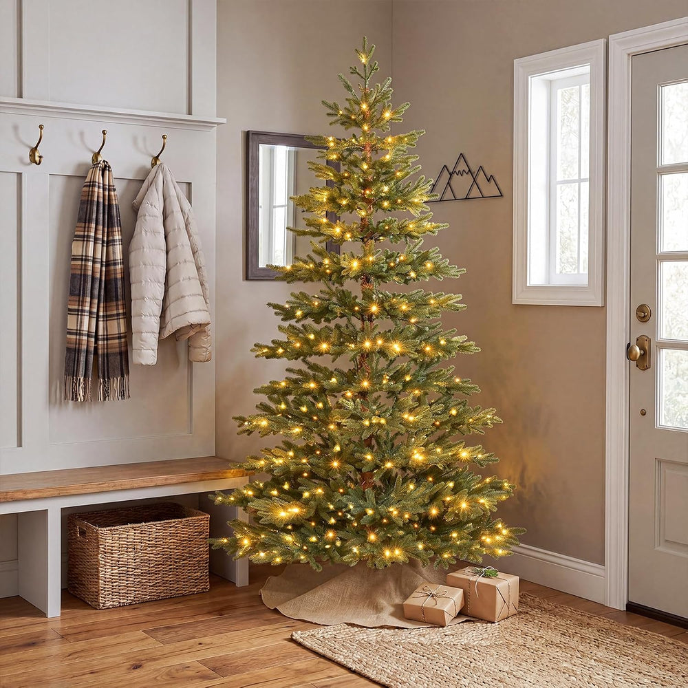 OasisCraft 7ft Alpine Fir Artificial Christmas Tree,300 LED Warm Lights Spars...