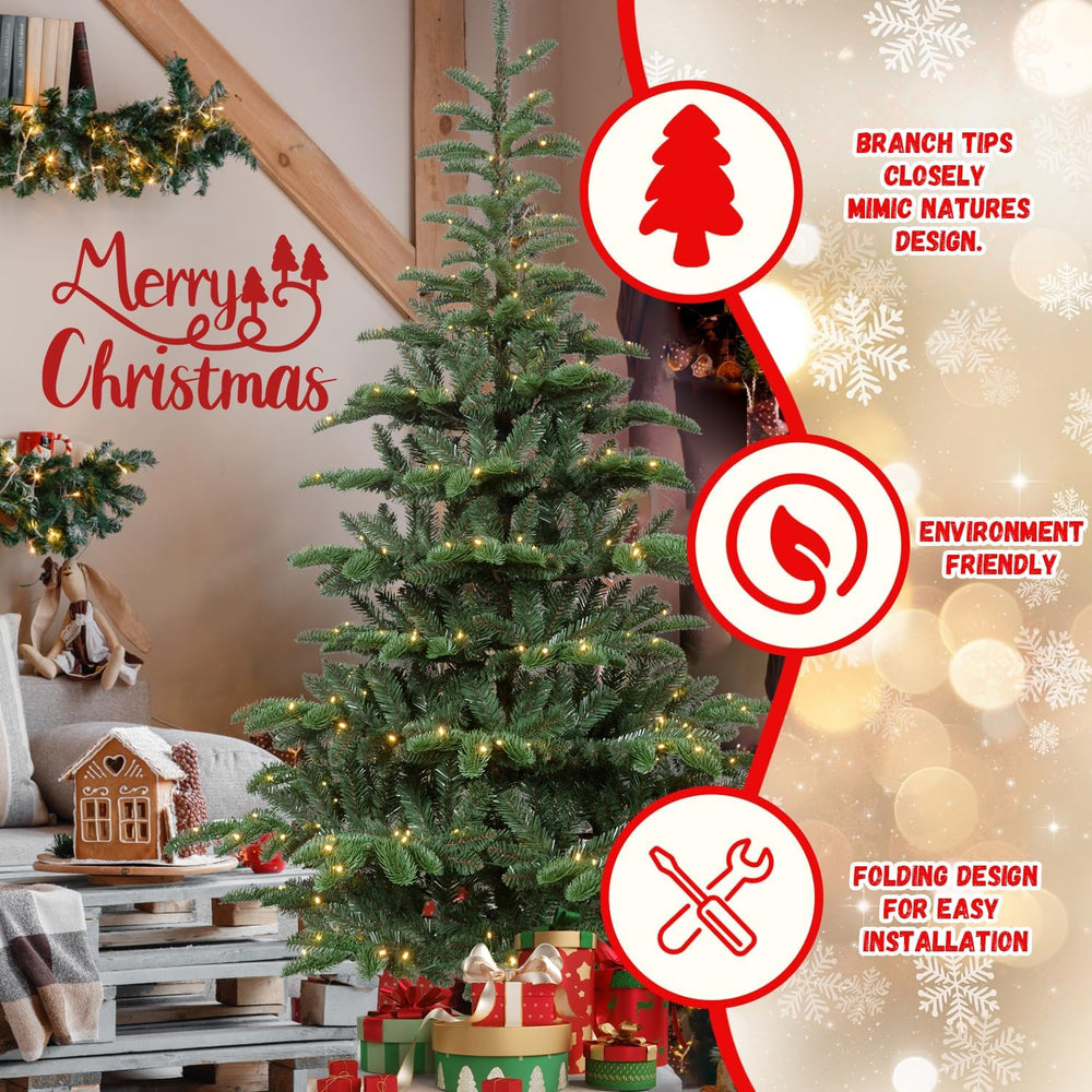 7ft Perlit Christmas Tree, Artificial Christmas Tree with 941 PE/PVC Mixed Br...