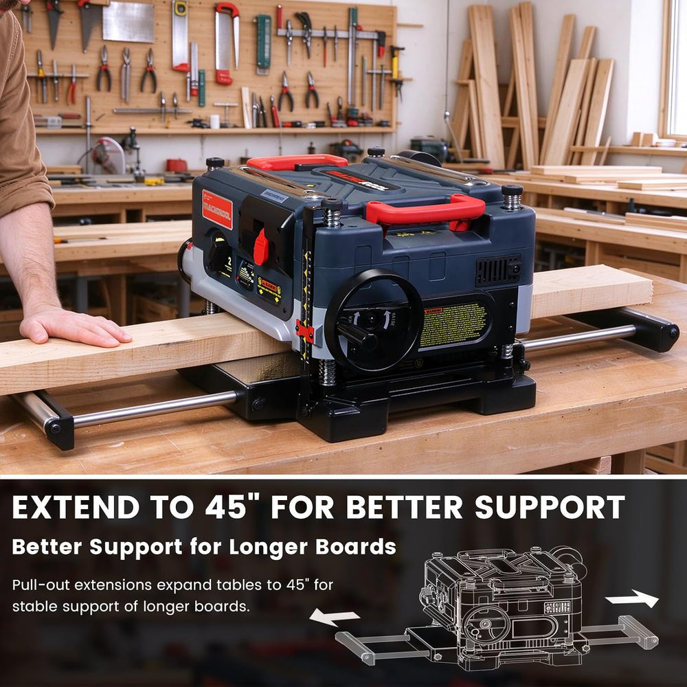 FindBuyTool 13" Benchtop Thickness Planer with Helical Cutterhead (FB132H)
