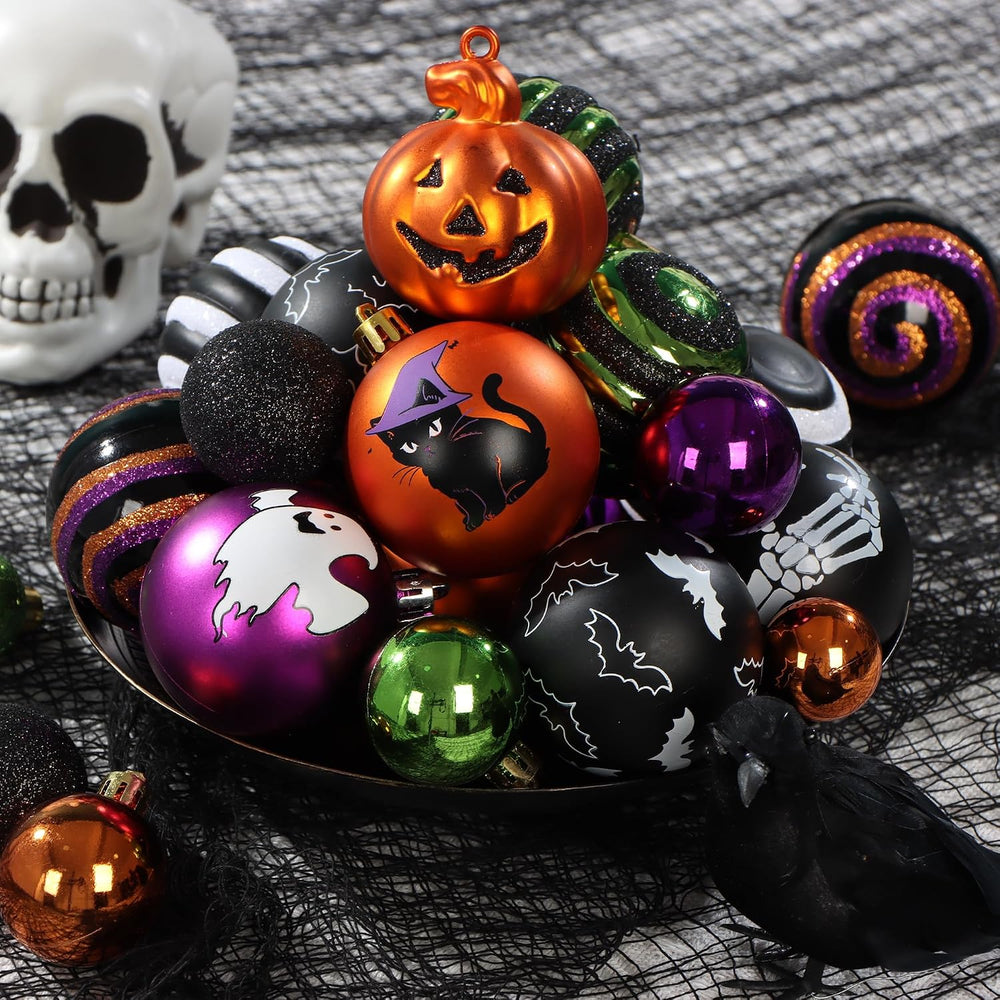 100ct Halloween Christmas Ornaments 2.36" Shatterproof Tree Decorations Set