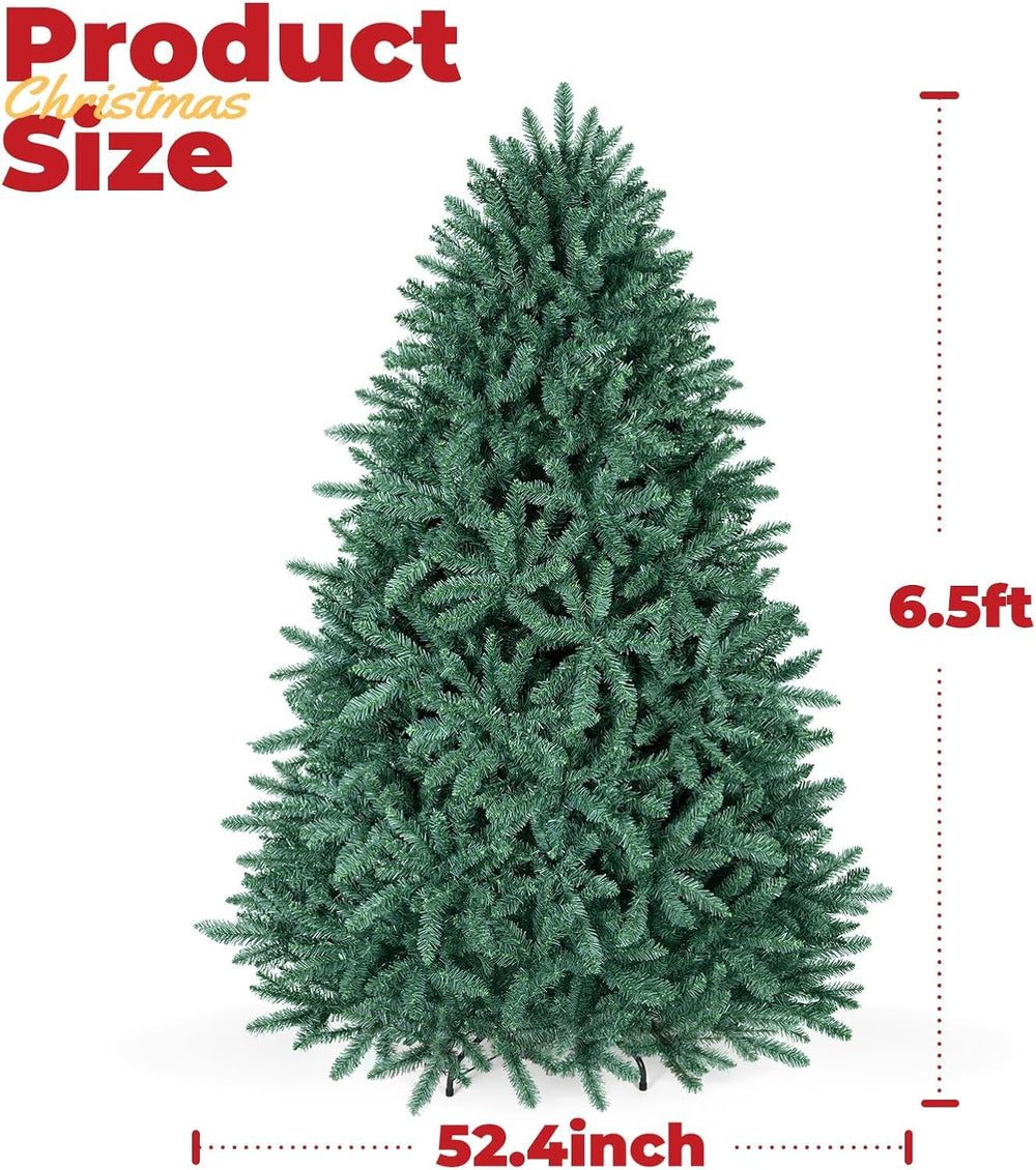 OasisCraft Pre-lit Christmas Tree 6.5ft Premium Hinged Blue Spruce Artificial...