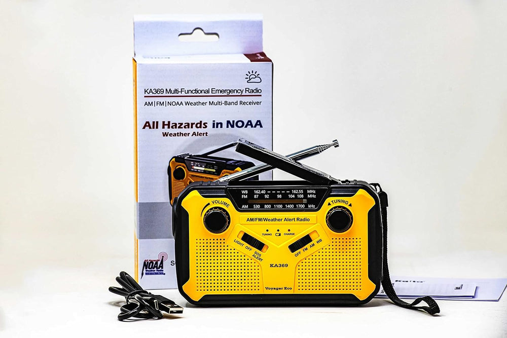 Kaito Voyager ECO Emergency Radio KA369 AM/FM NOAA Weather Alert 5-Way Powere...