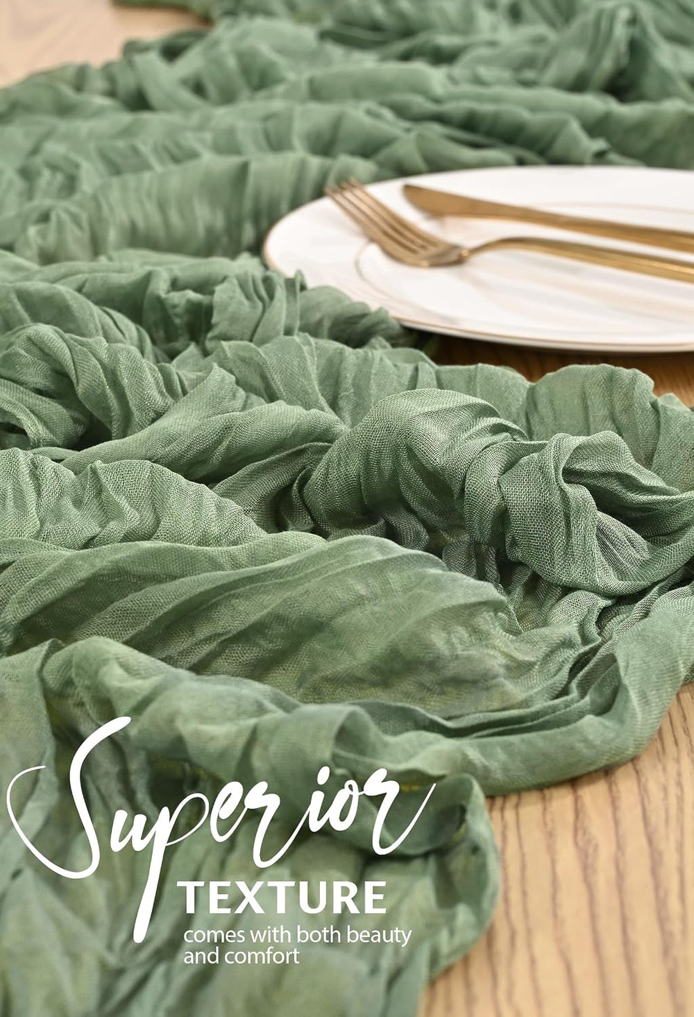 20 Pack Sage Green Cheesecloth Table Runner Wedding Birthday Table Decor