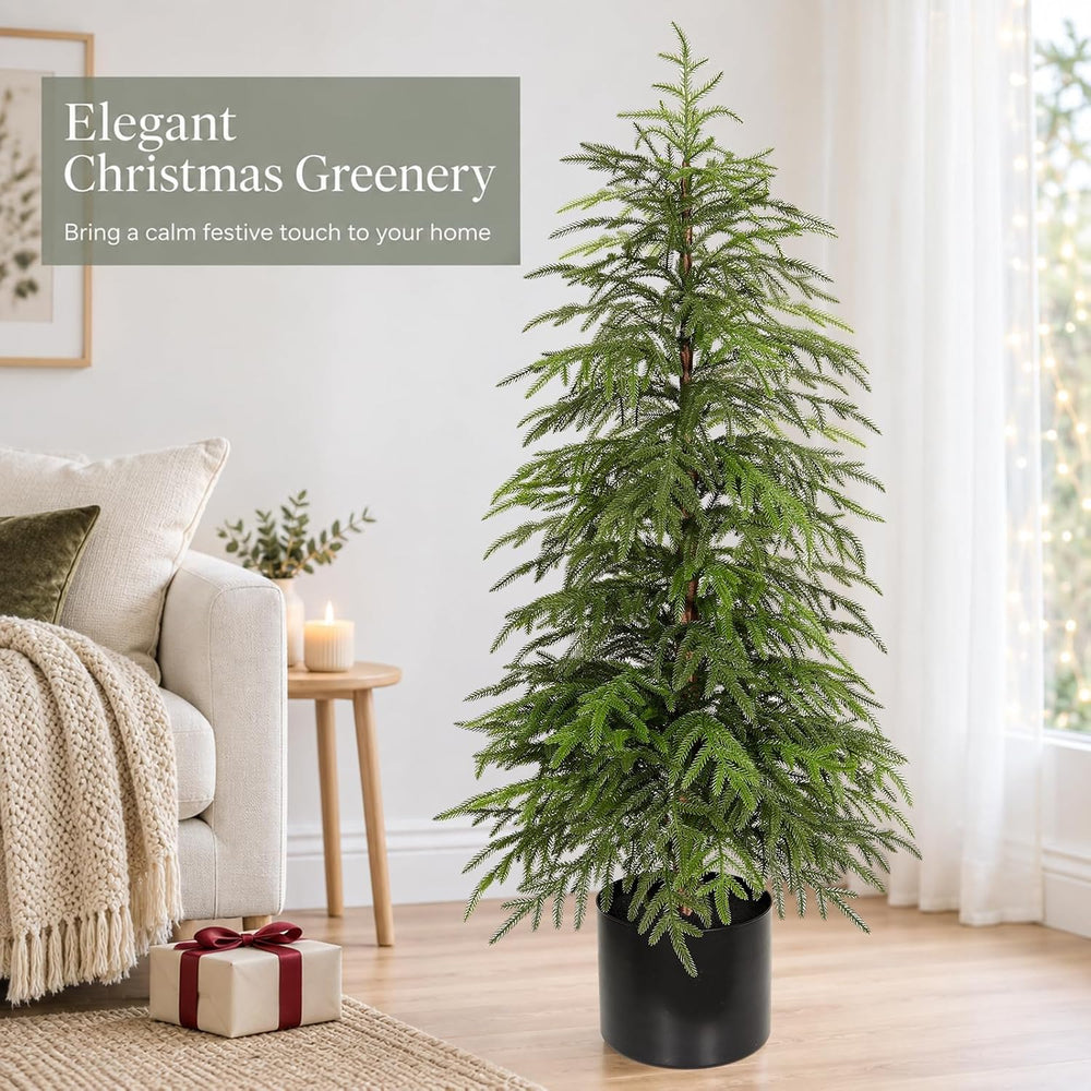4FT Norfolk Pine Christmas Tree, Soft Touch Potted Artificial Trees