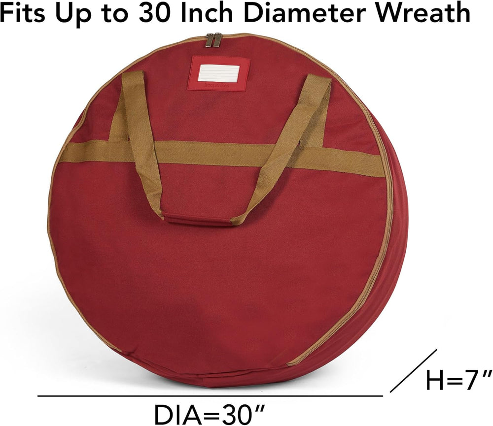 Covermates Standard Wreath Storage Bag with Pouch, 30" Diameter, Red