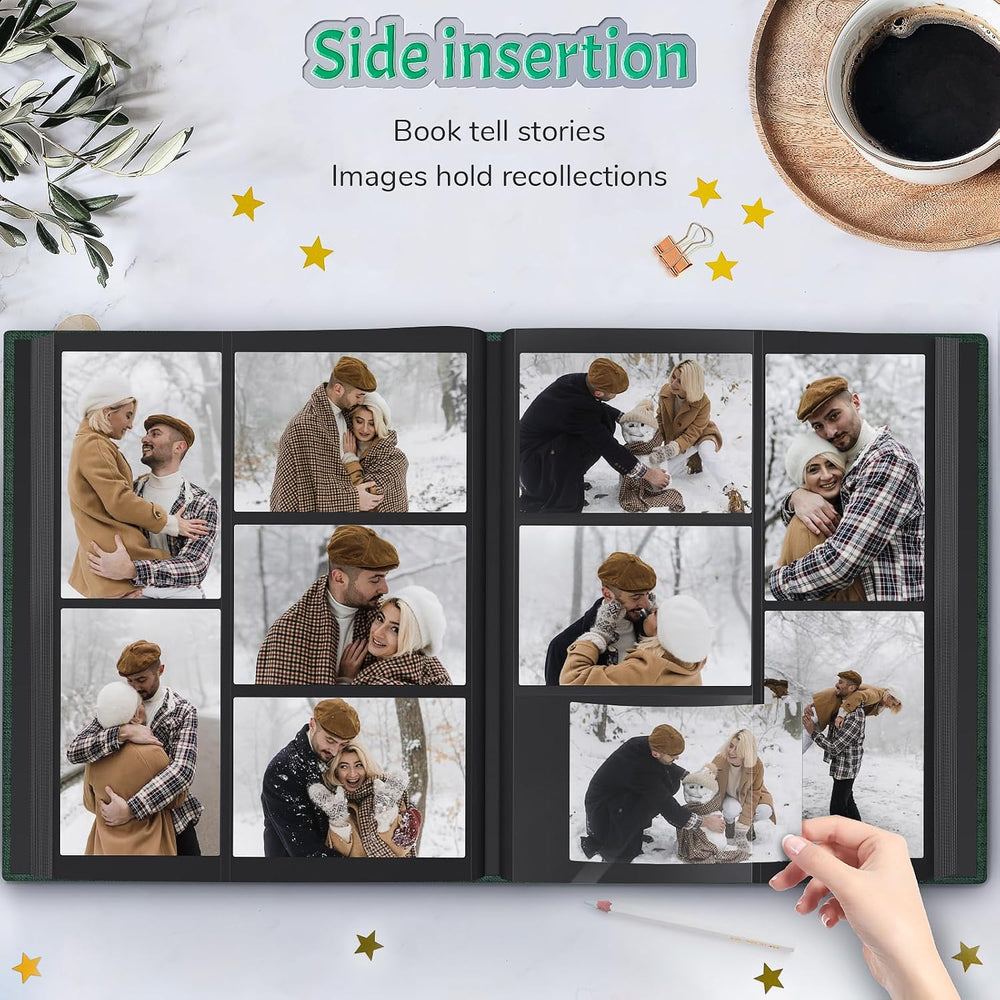 Popotop 4x6 Photo Album 600 Pictures, Linen Hardcover, Reinforced Spine