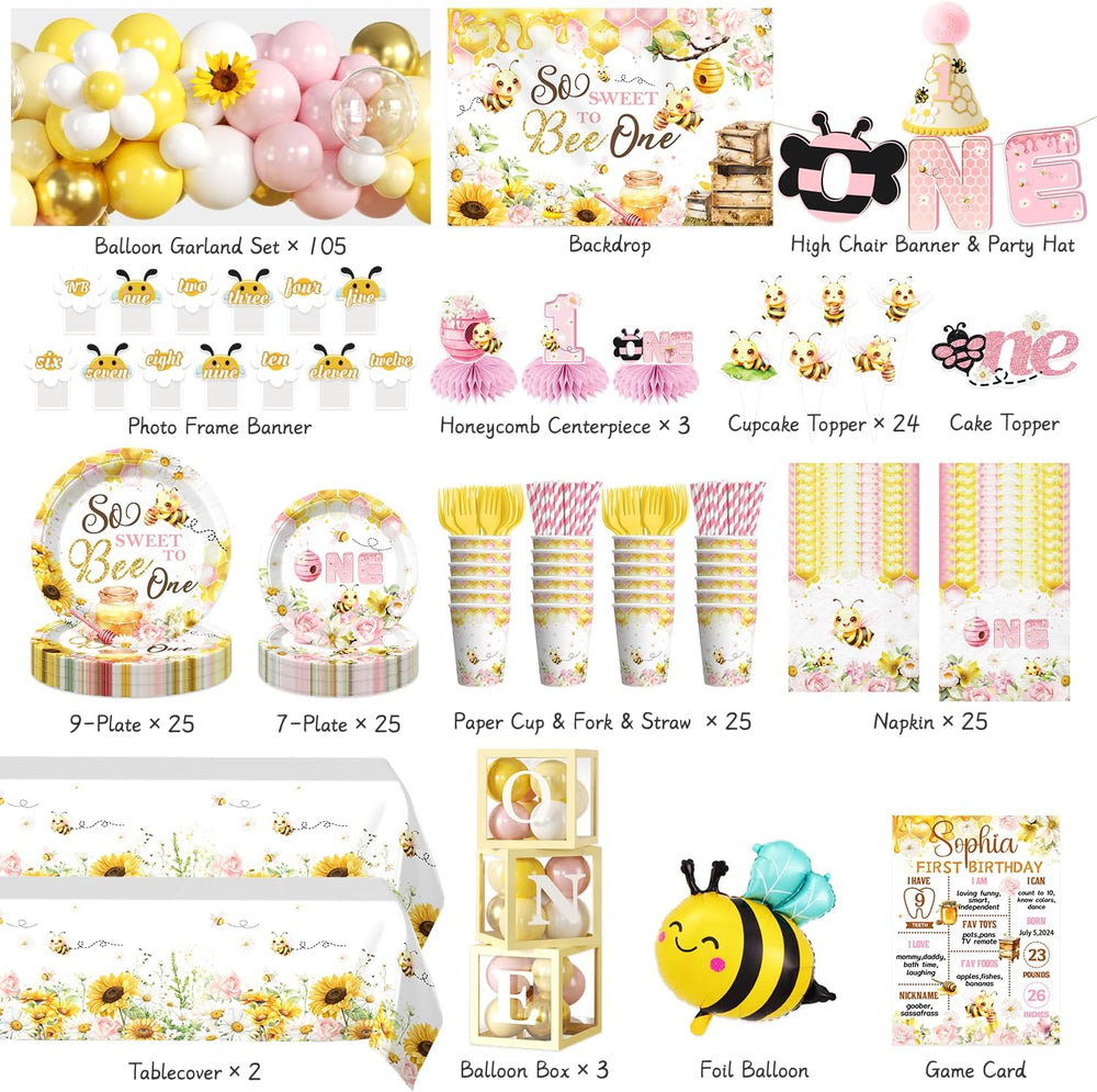 First Bee Day Decorations, Bee Themed 1st Birthday Party Supplies
