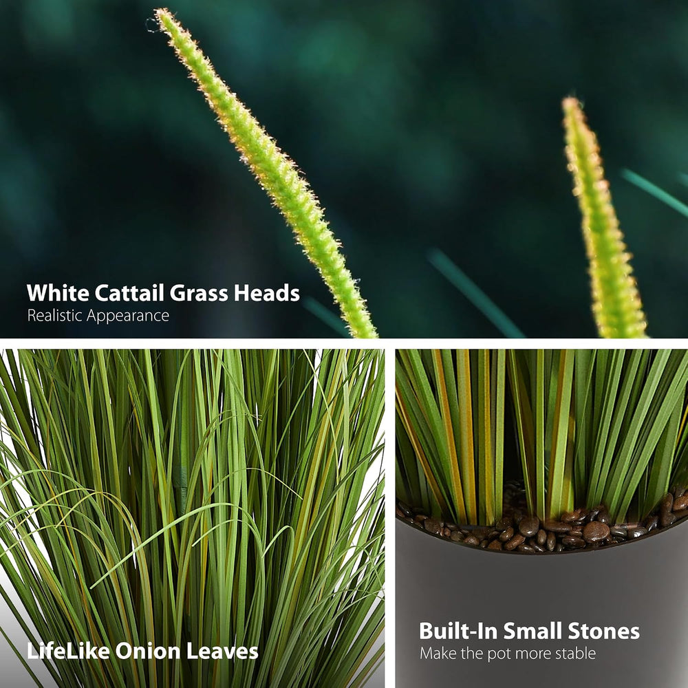 3ft 2-Pack Artificial Cattail Reed Grass, 35in Artificial Indoor Outdoor Fake...