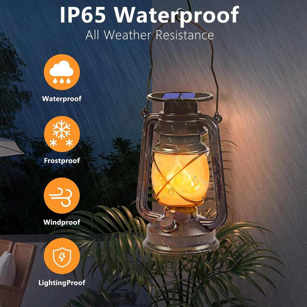 Solar Lanterns Outdoor Waterproof, 4 Pack Vintage LED Hanging Lights
