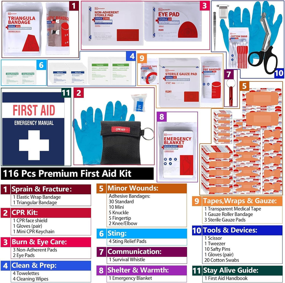 Compact First Aid Kit for Emergency - Basic Emergency Kit for Dorm,Hiking, Ba...