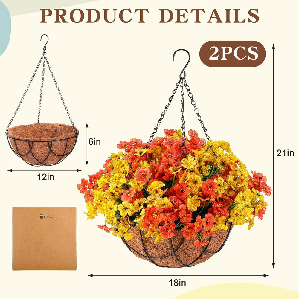 Beeveer 2 Pack Artificial Outdoor Fall Flowers