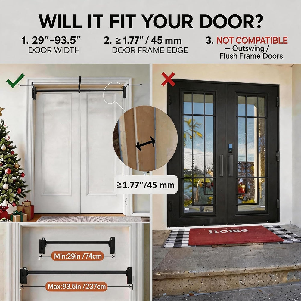 Christmas Garland Hanger for Front Door, Adjustable 29–93.5", 20 LB