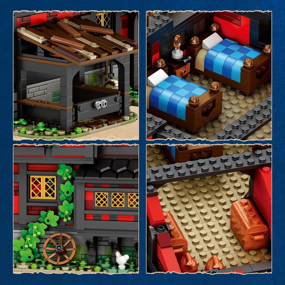 Reobrix Medieval Inn Building Set 66017, European Century Tavern for Home&...
